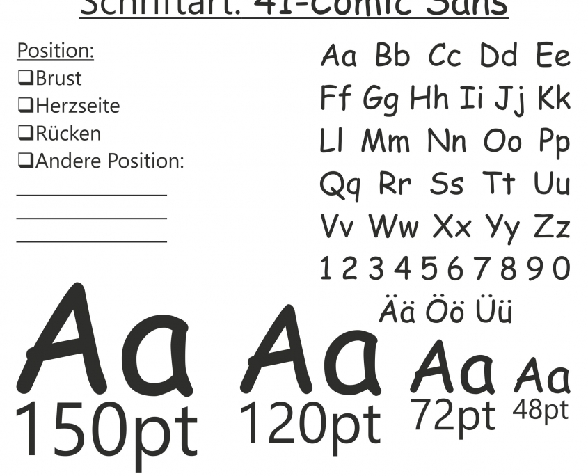 Auf Welcher Vorlage Basiert Die Schriftart Comic Sans Druck-Schrift-41-Comic-Sans - T-Shirt-Druck-Berlin